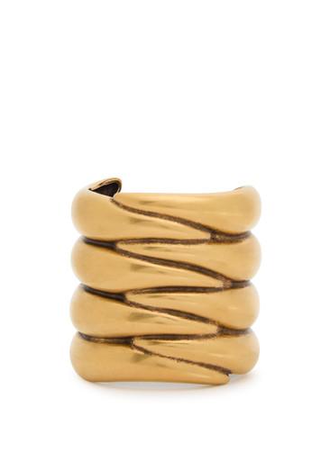 Cyclone antique sculpted 18kt gold-plated cuff by KHAITE