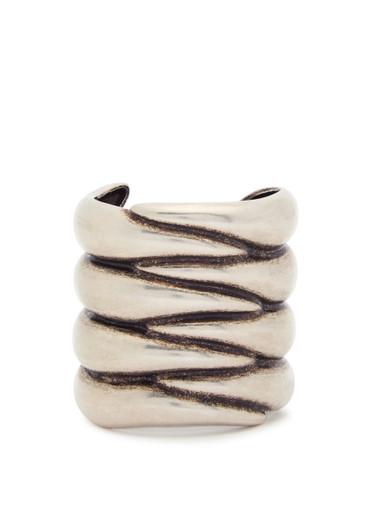 Cyclone antique sculpted palladium-plated cuff by KHAITE
