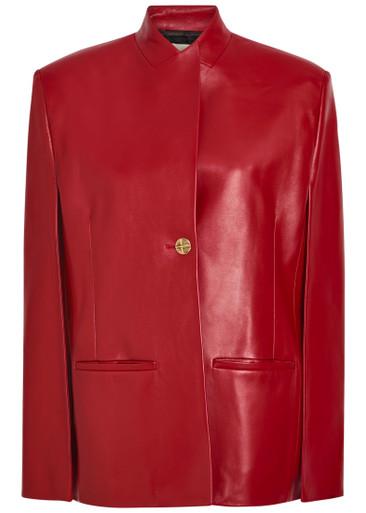 Dolso open-sleeve leather jacket by KHAITE