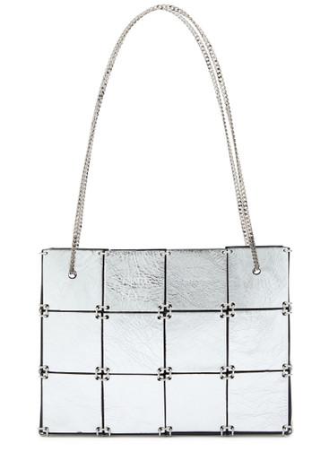 Emma mini panelled metallic leather tote bag by KHAITE
