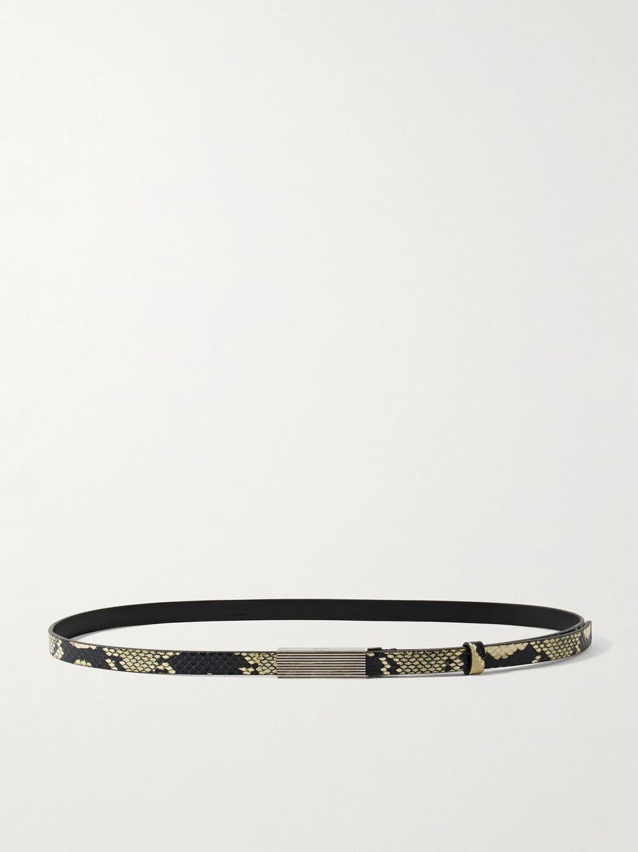 Empire snake-effect leather belt by KHAITE