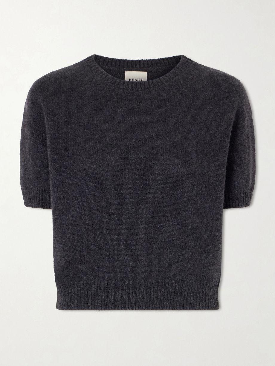 Golden cropped cashmere sweater by KHAITE