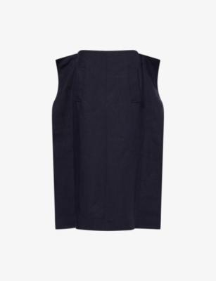 Gorgi Tailored Linen Midi Skirt by KHAITE