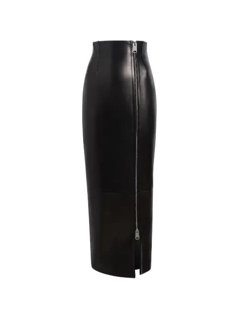 Gres skirt in black leather by KHAITE