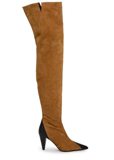 Harvey 85 suede and leather over-the-knee boots by KHAITE
