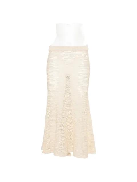 Inaya crochet-knit midi skirt by KHAITE