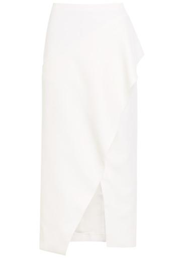 Jaia wrap-effect wool midi skirt by KHAITE
