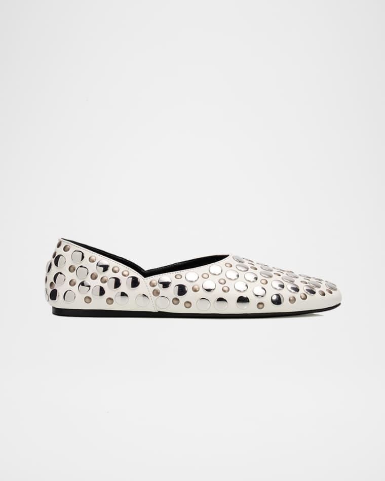 Jane Studded Leather Ballerina Flats by KHAITE