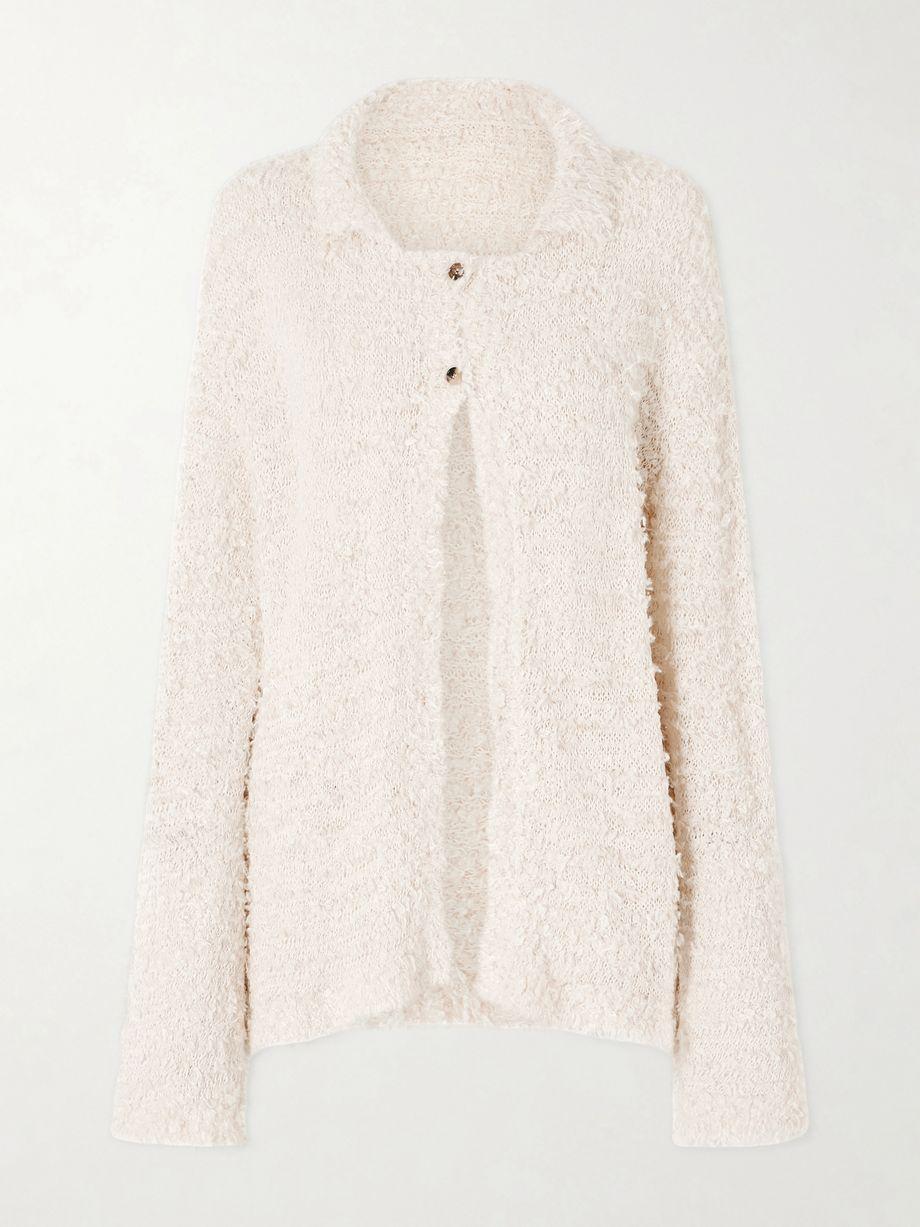Jannae cotton-blend bouclé cardigan by KHAITE