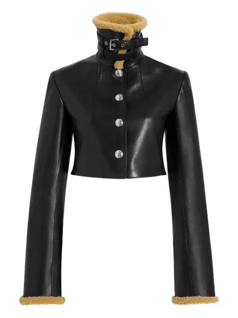 Jodie shearling-trim button jacket by KHAITE