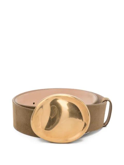 Keefe suede antique-gold belt by KHAITE