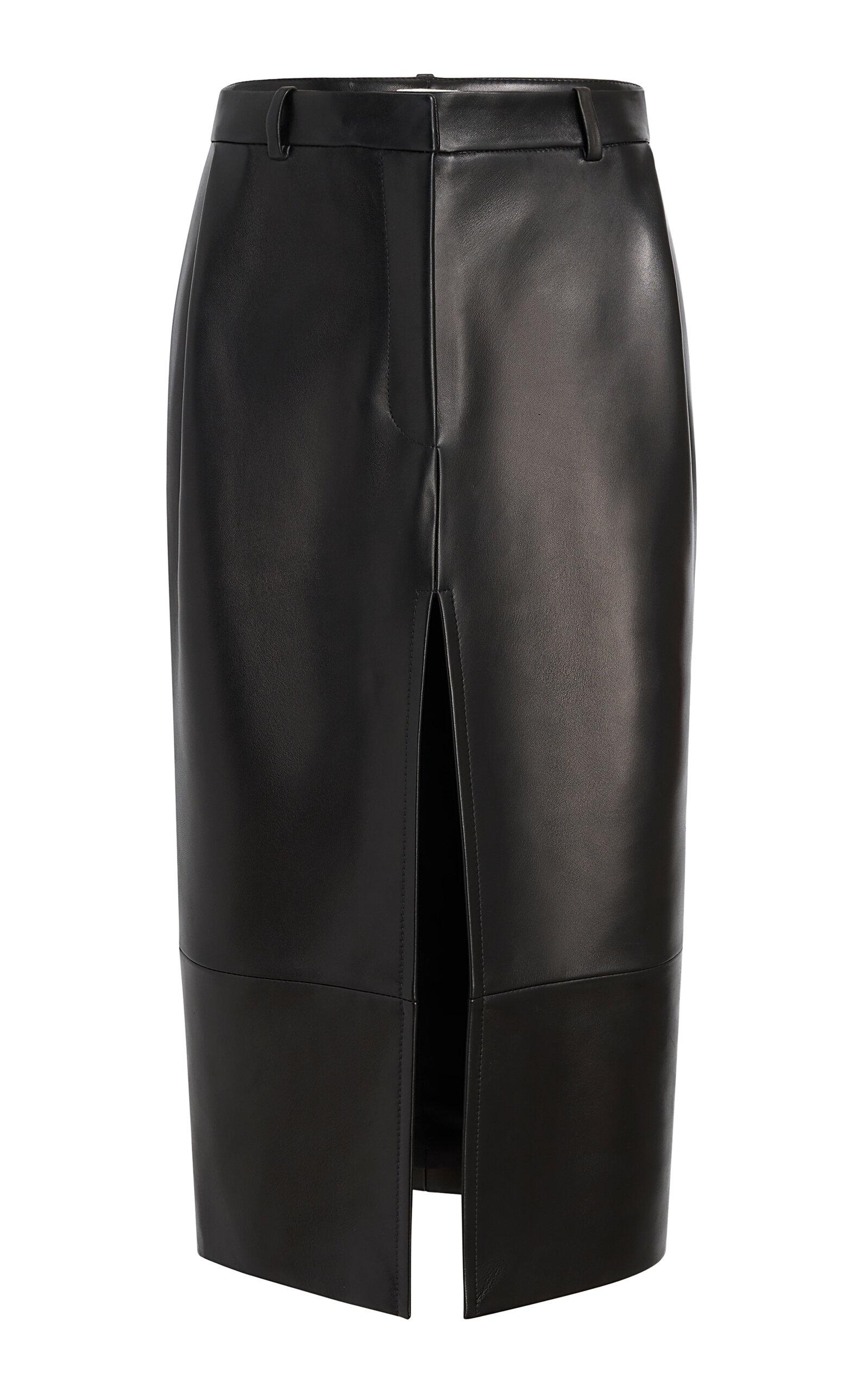 Khaite Anden Plonge Leather Midi Skirt - Moda Operandi by KHAITE