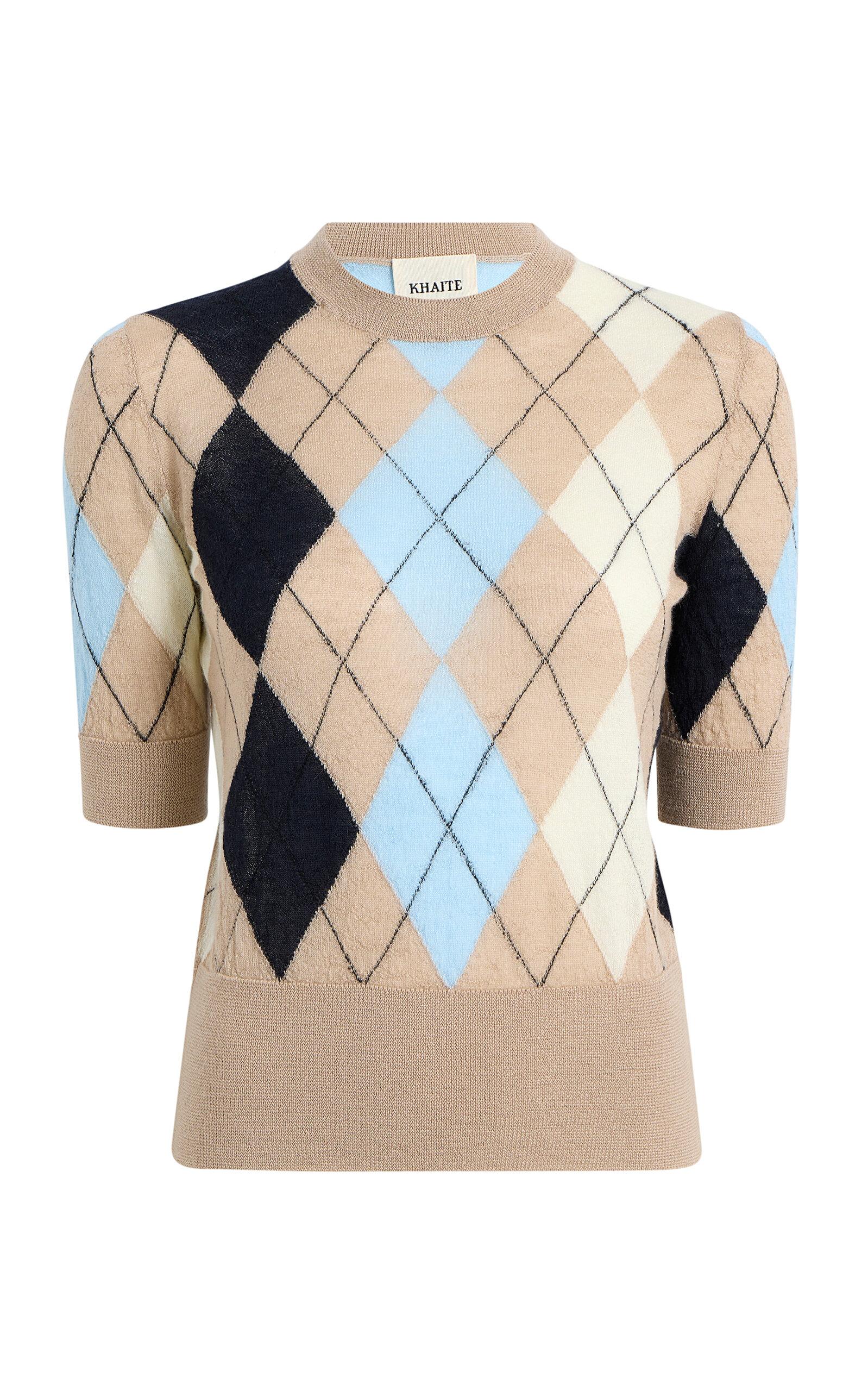 Khaite Anders Argyle-Knit Cashmere-Blend Top - Moda Operandi by KHAITE