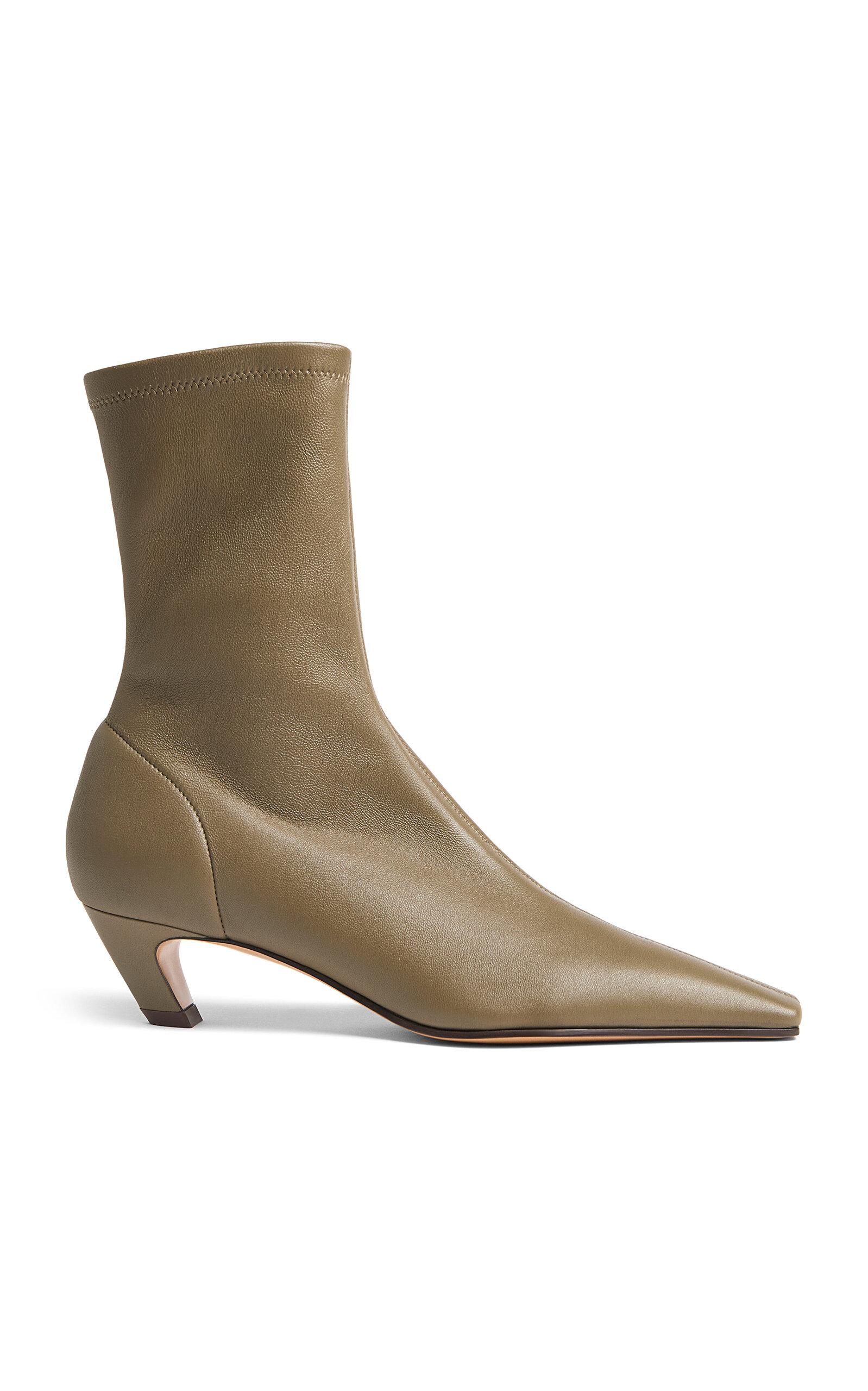 Khaite Arizona Leather Ankle Boots - Moda Operandi by KHAITE