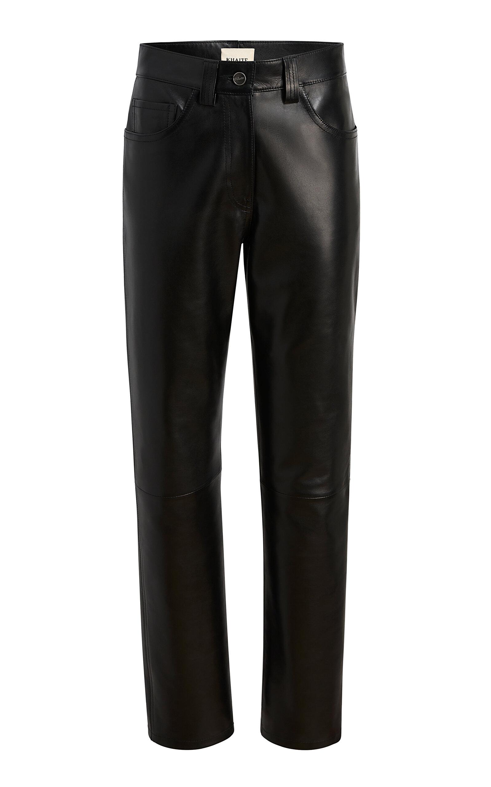 Khaite Callum Leather Straight-Leg Pants - Moda Operandi by KHAITE
