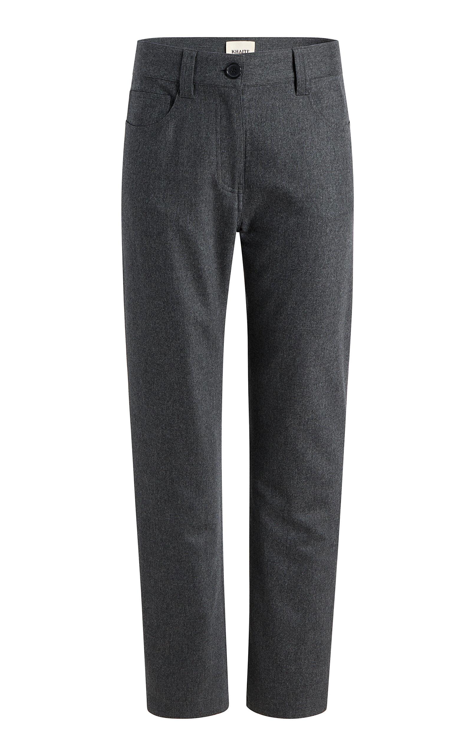 Khaite Callum Mid-Rise Wool Straight-Leg Pants - Moda Operandi by KHAITE