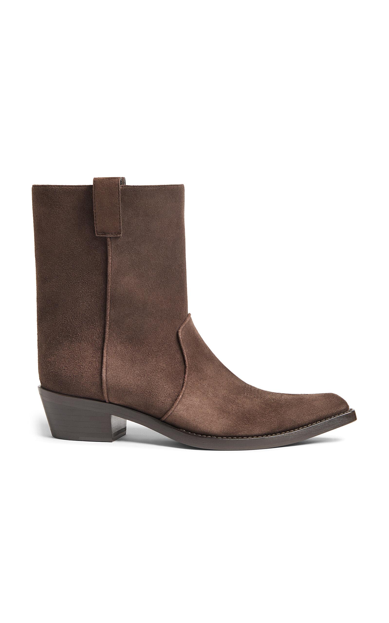 Khaite Clive Suede Ankle Boots - Moda Operandi by KHAITE
