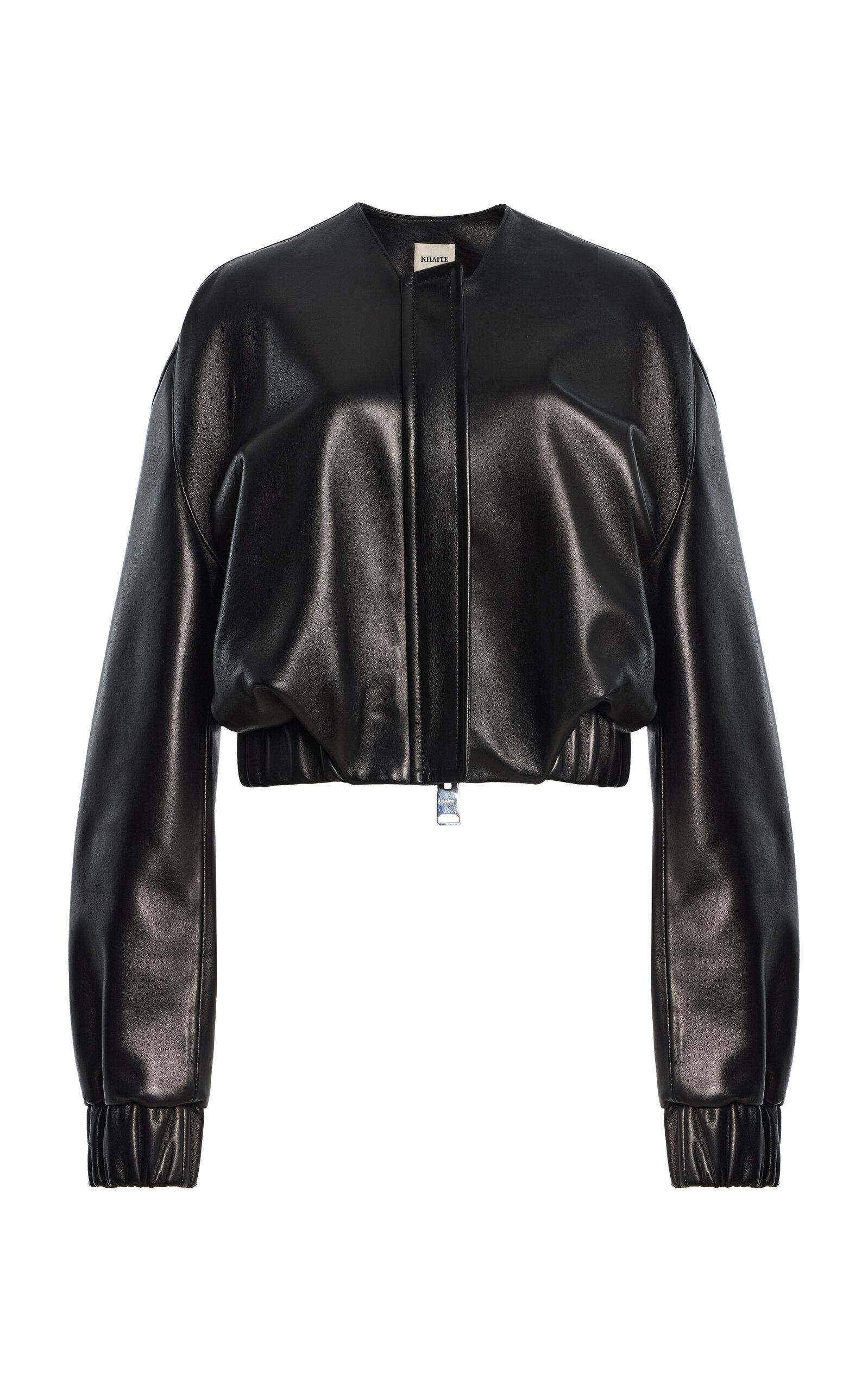 Khaite Cordan Plonge Leather Bomber Jacket - Moda Operandi by KHAITE