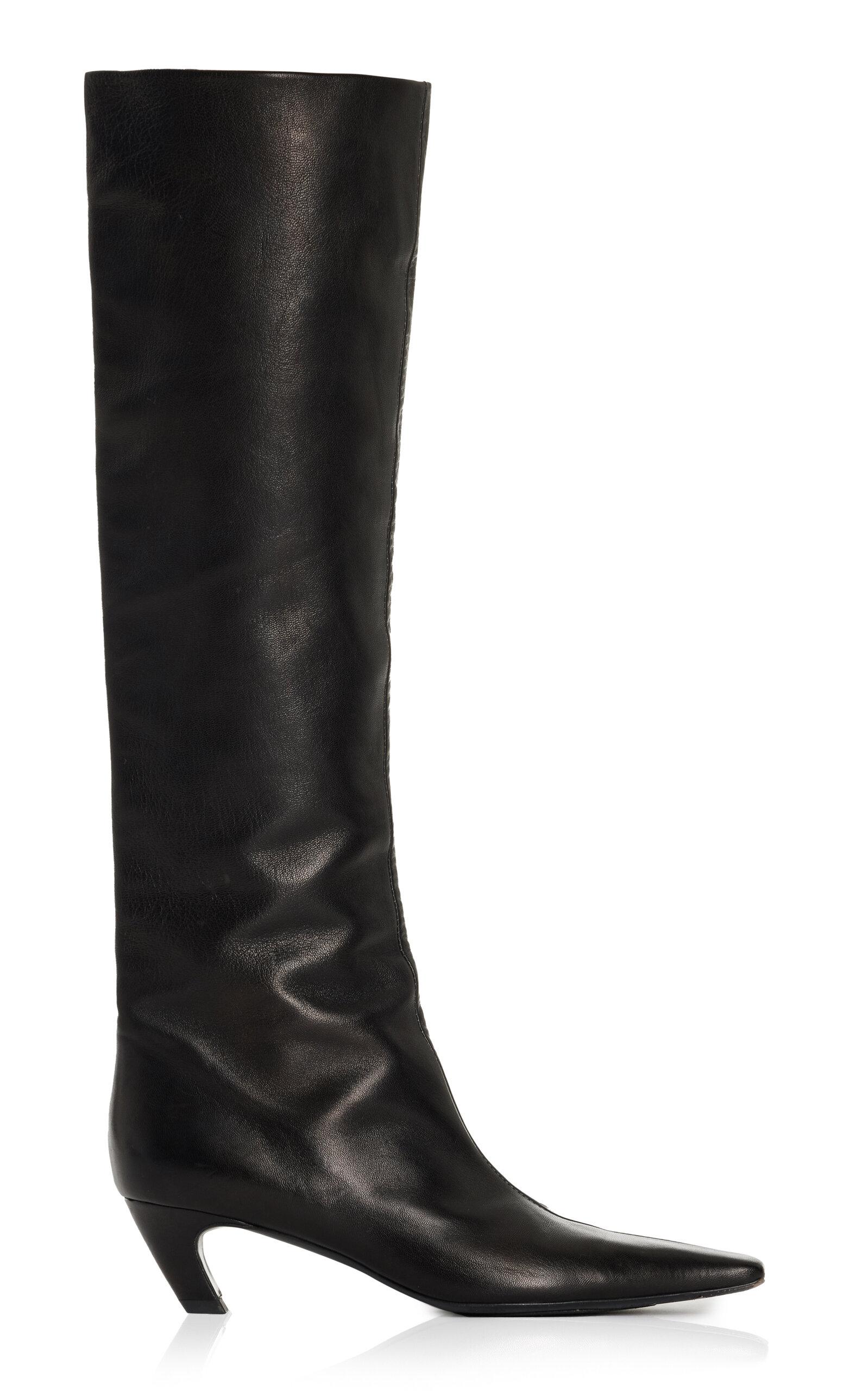 Khaite Davis Knee High Leather Boots  - Moda Operandi by KHAITE