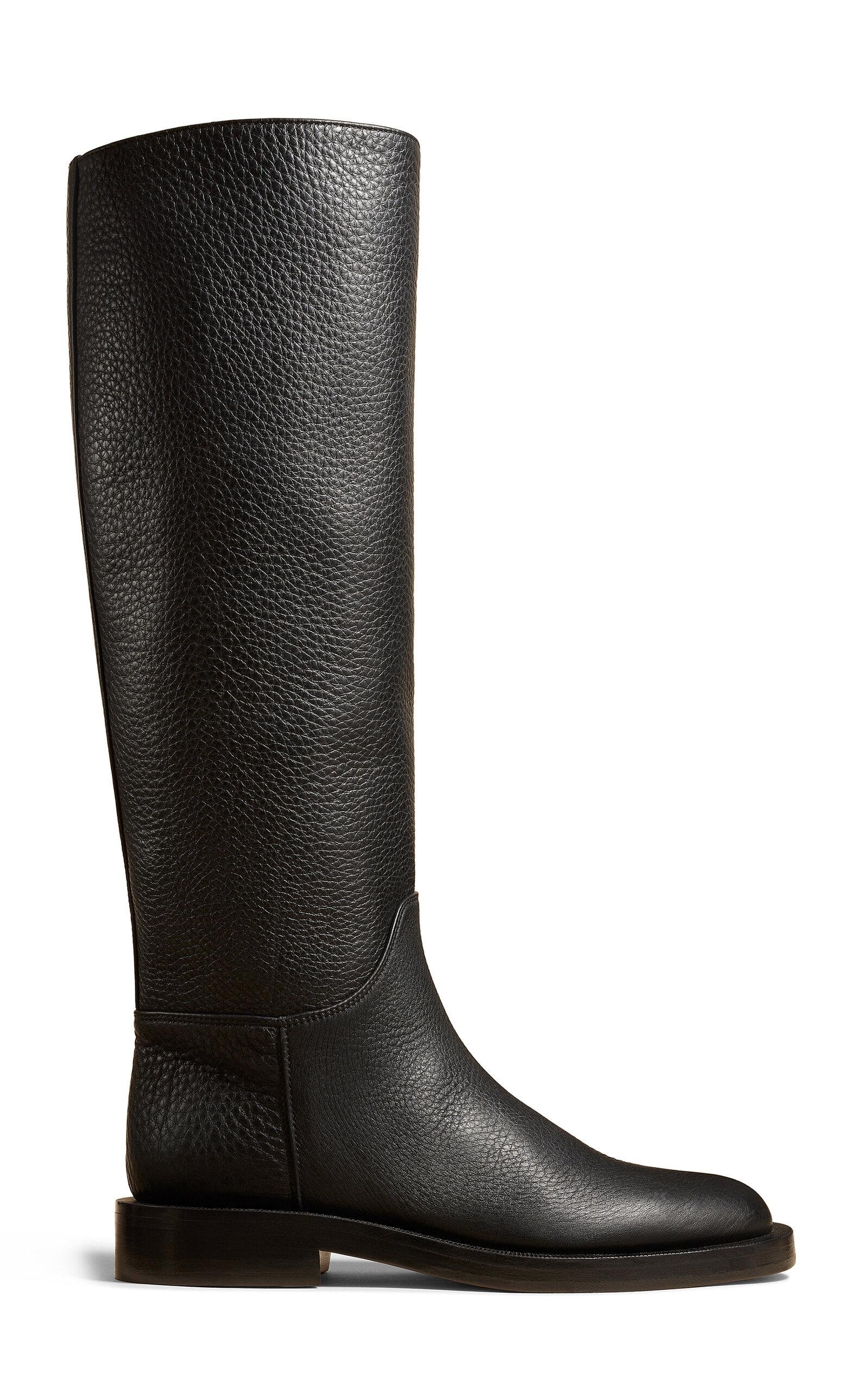 Khaite - Flint Leather Knee Boots - Black - IT 38 - Moda Operandi by KHAITE