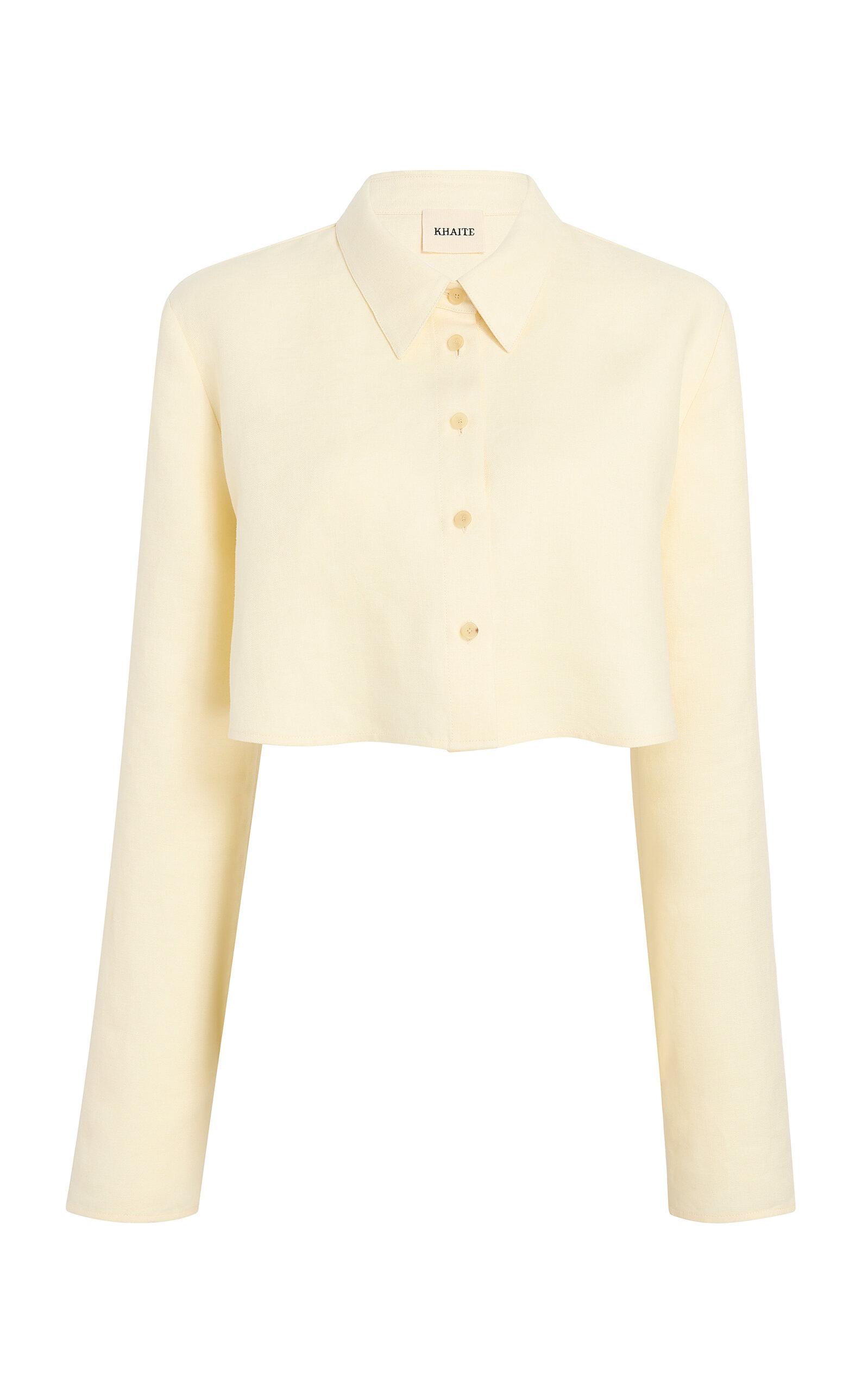 Khaite Fritz Cropped Linen Shirt - Moda Operandi by KHAITE