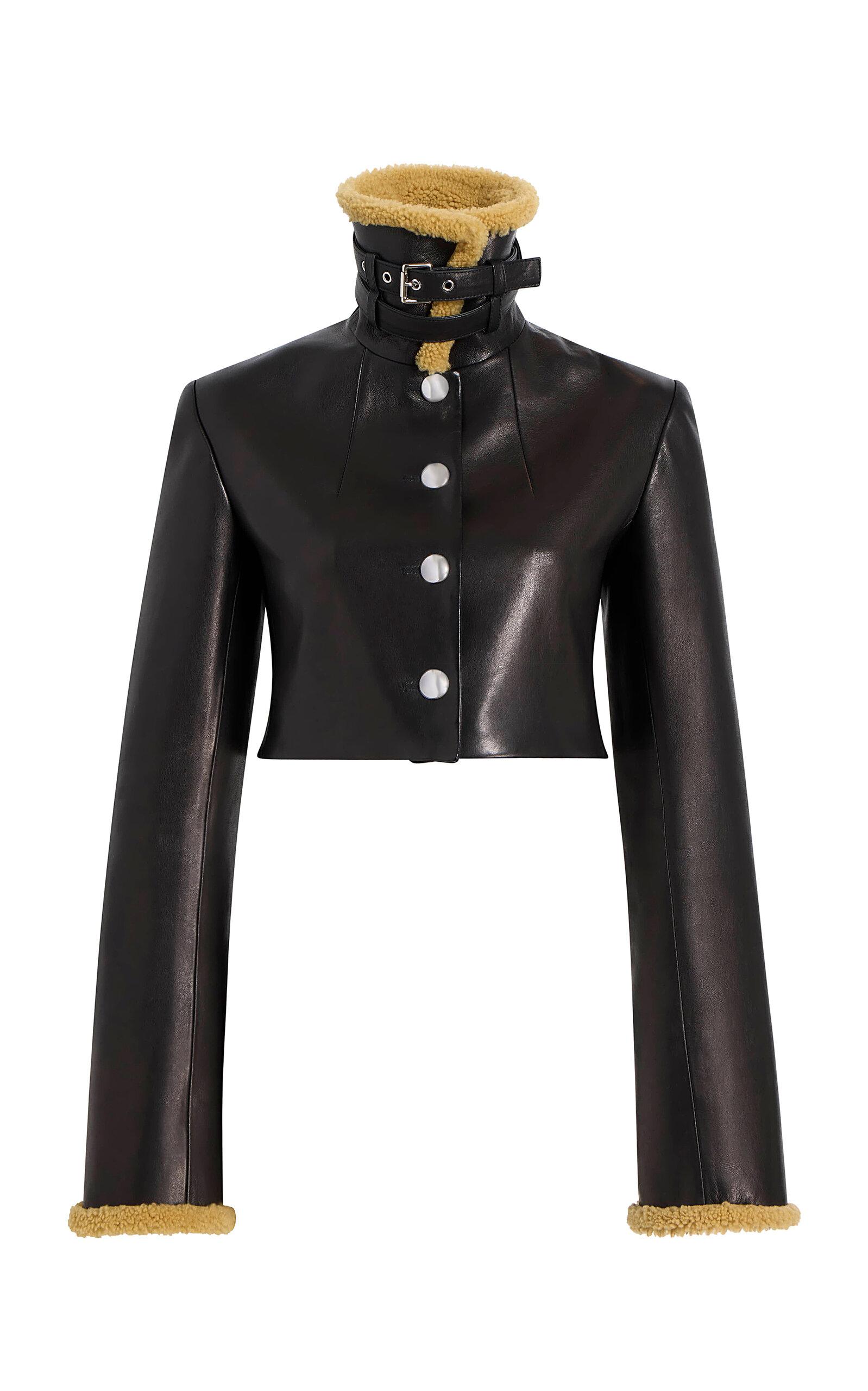 Khaite Jodie Shearling-Trimmed Leather Jacket - Moda Operandi by KHAITE