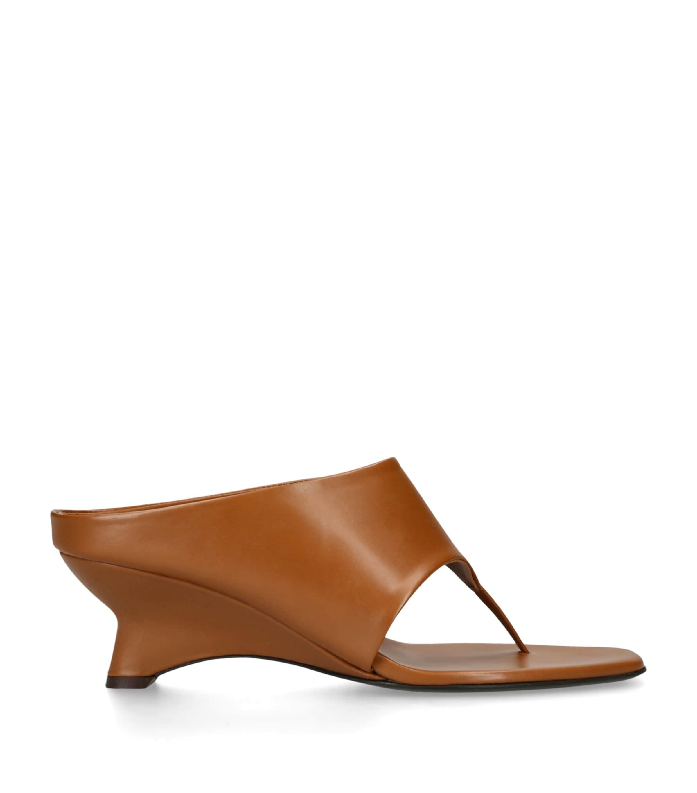Khaite Leather Marlow Heeled Mules 55 by KHAITE