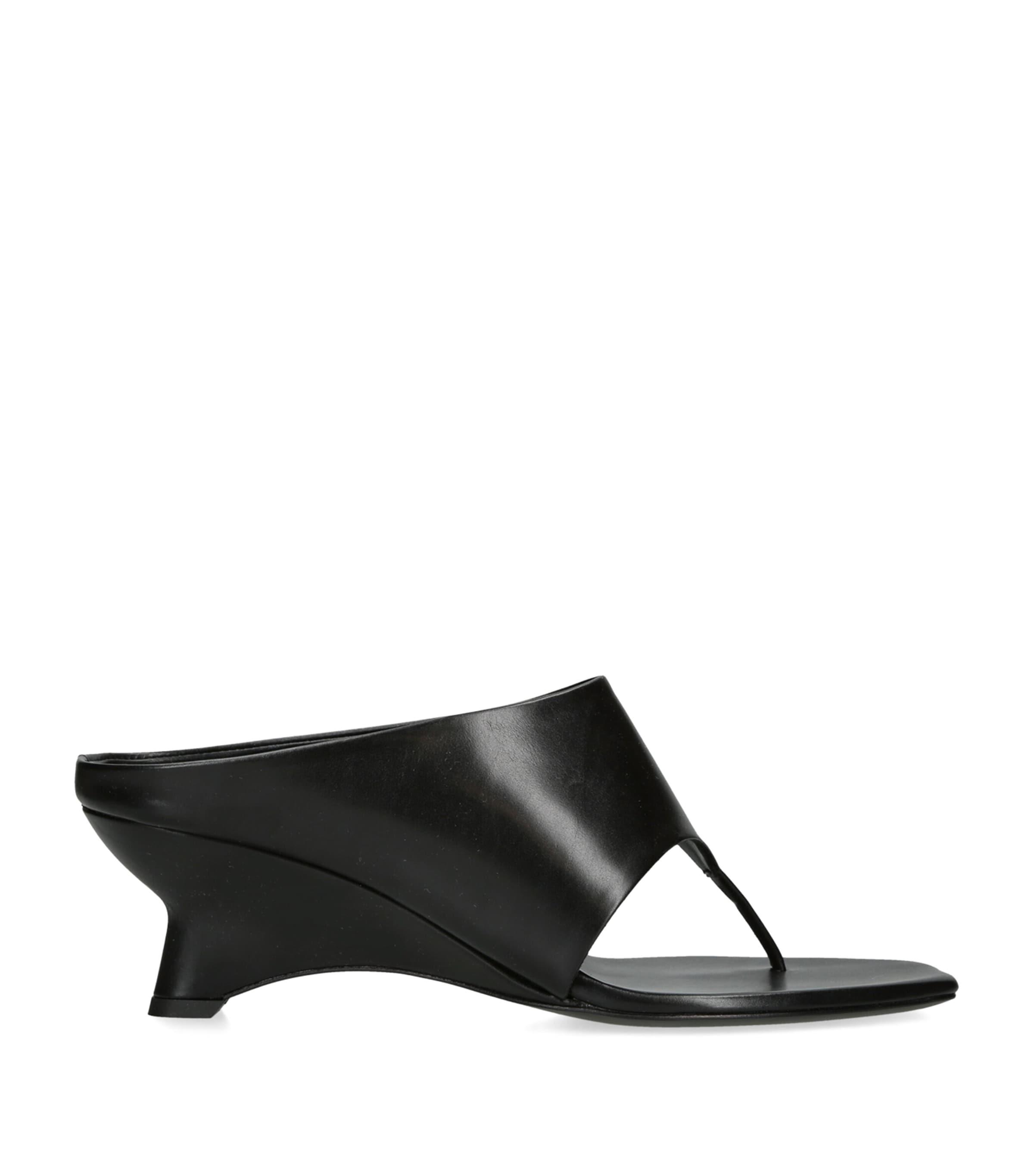 Khaite Leather Marlow Heeled Mules 55 by KHAITE