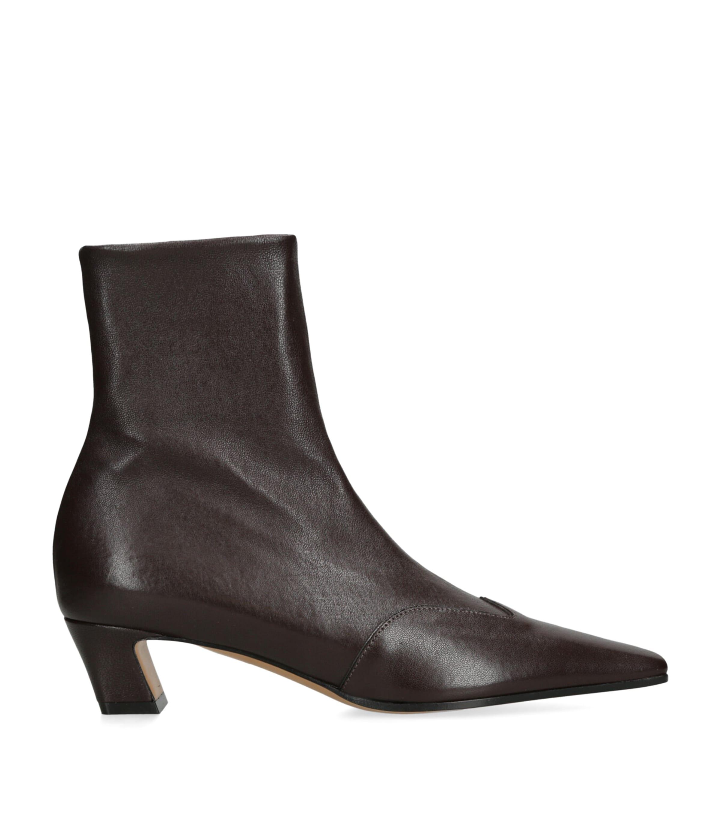 Khaite Leather Nevada Ankle Boots 40 by KHAITE