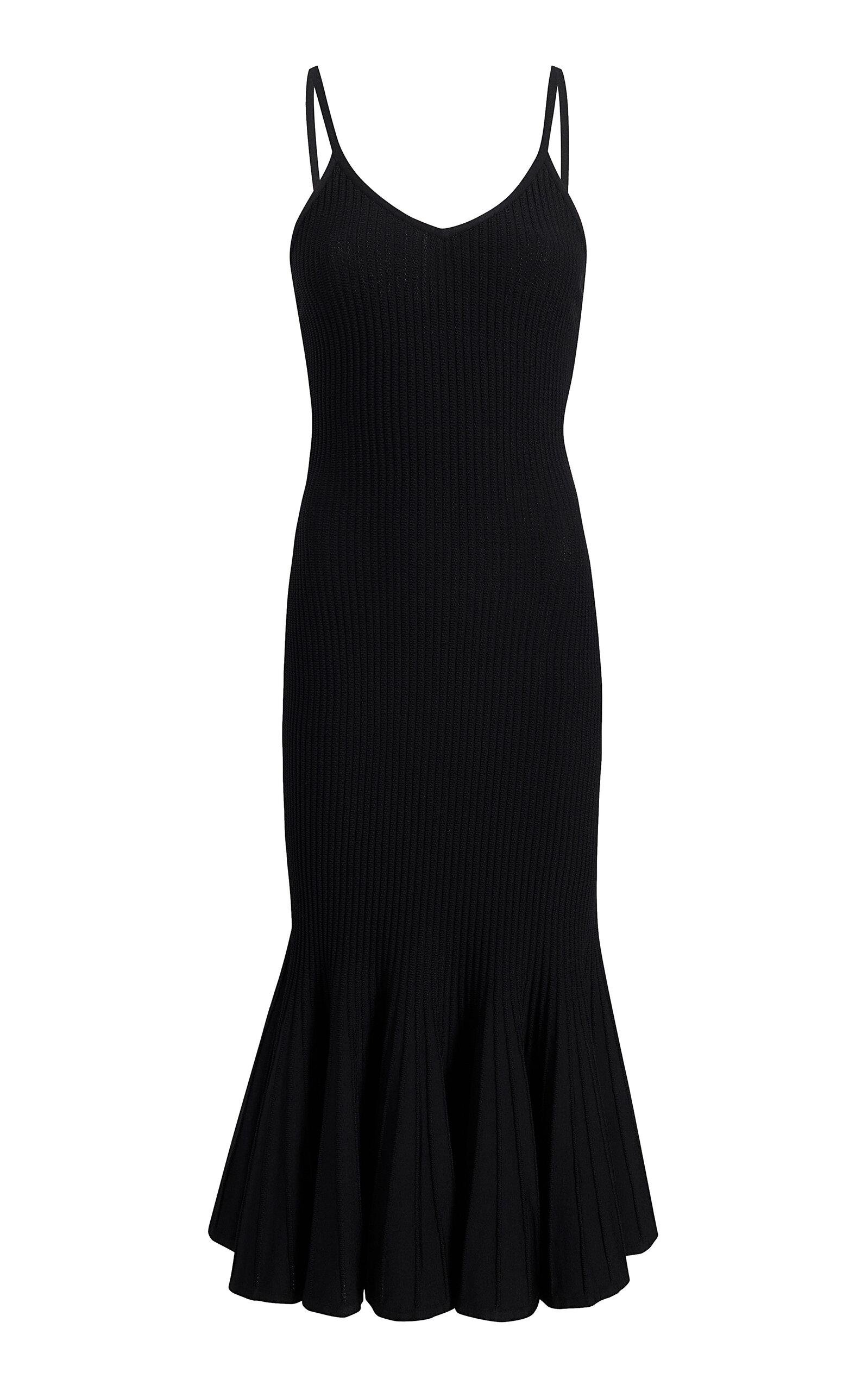 Khaite - Leesal Knit Midi Slip Dress - Black - XS - Moda Operandi by KHAITE