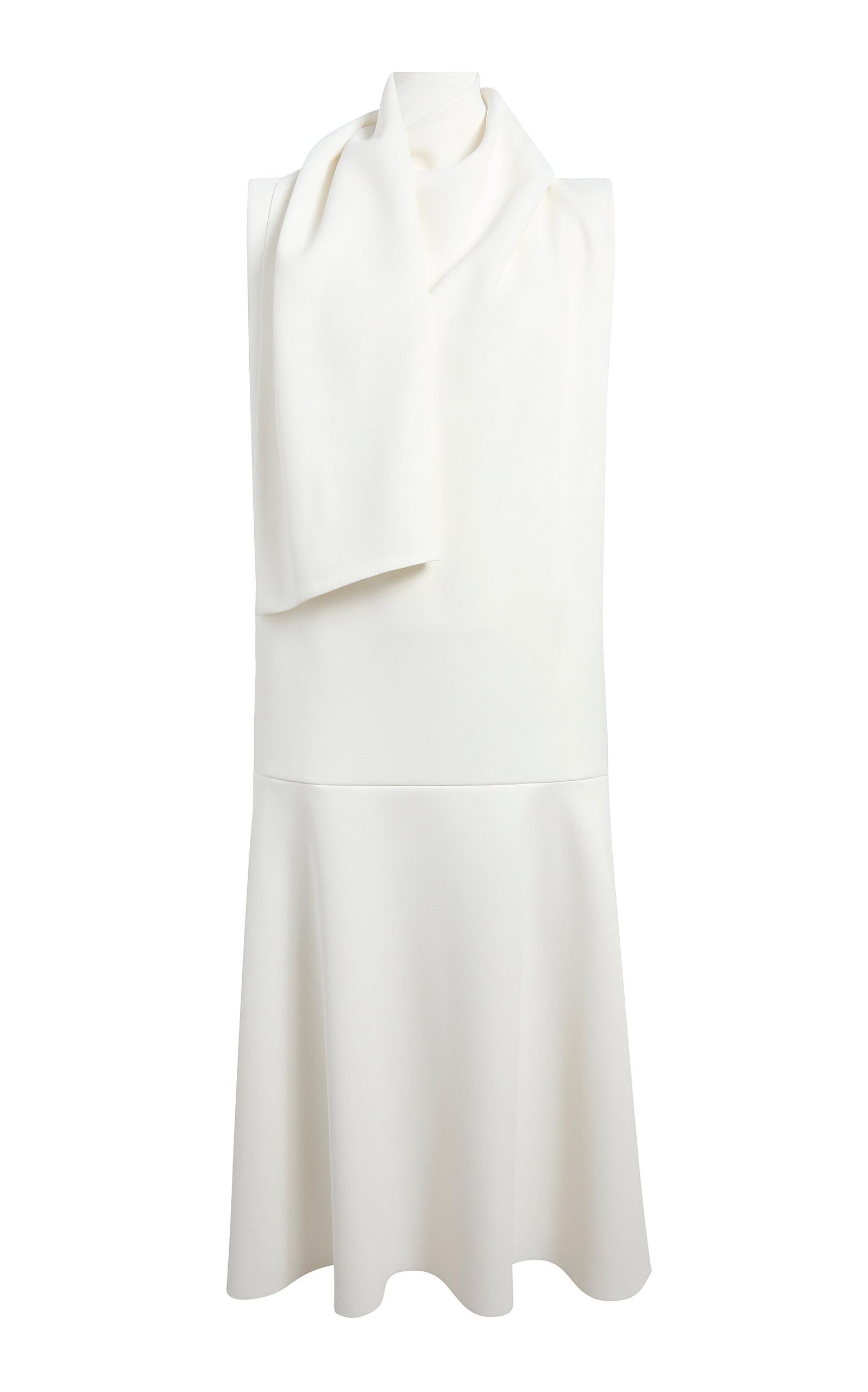 Khaite Loell Draped Crepe-Satin Midi Dress - Moda Operandi by KHAITE