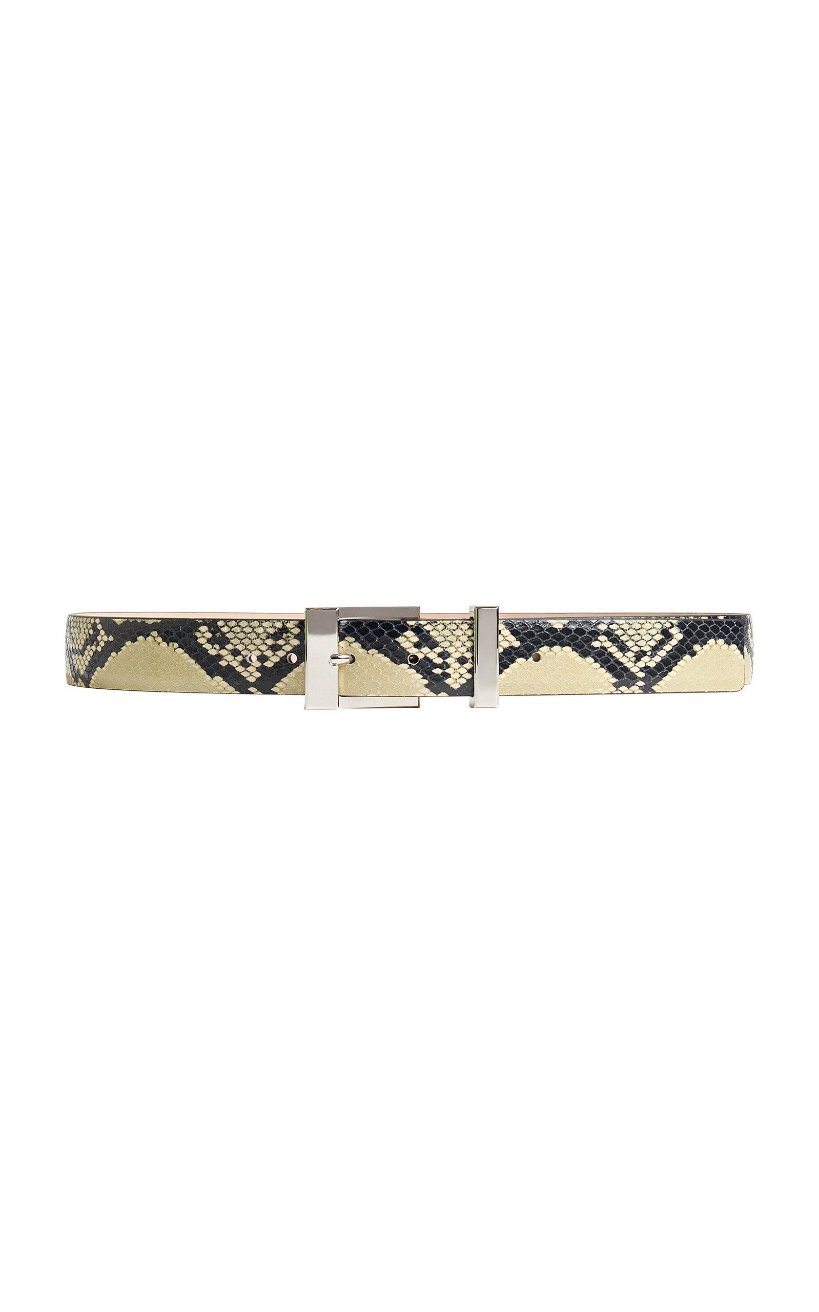 Khaite Manhattan Python-Effect Leather Belt - Moda Operandi by KHAITE