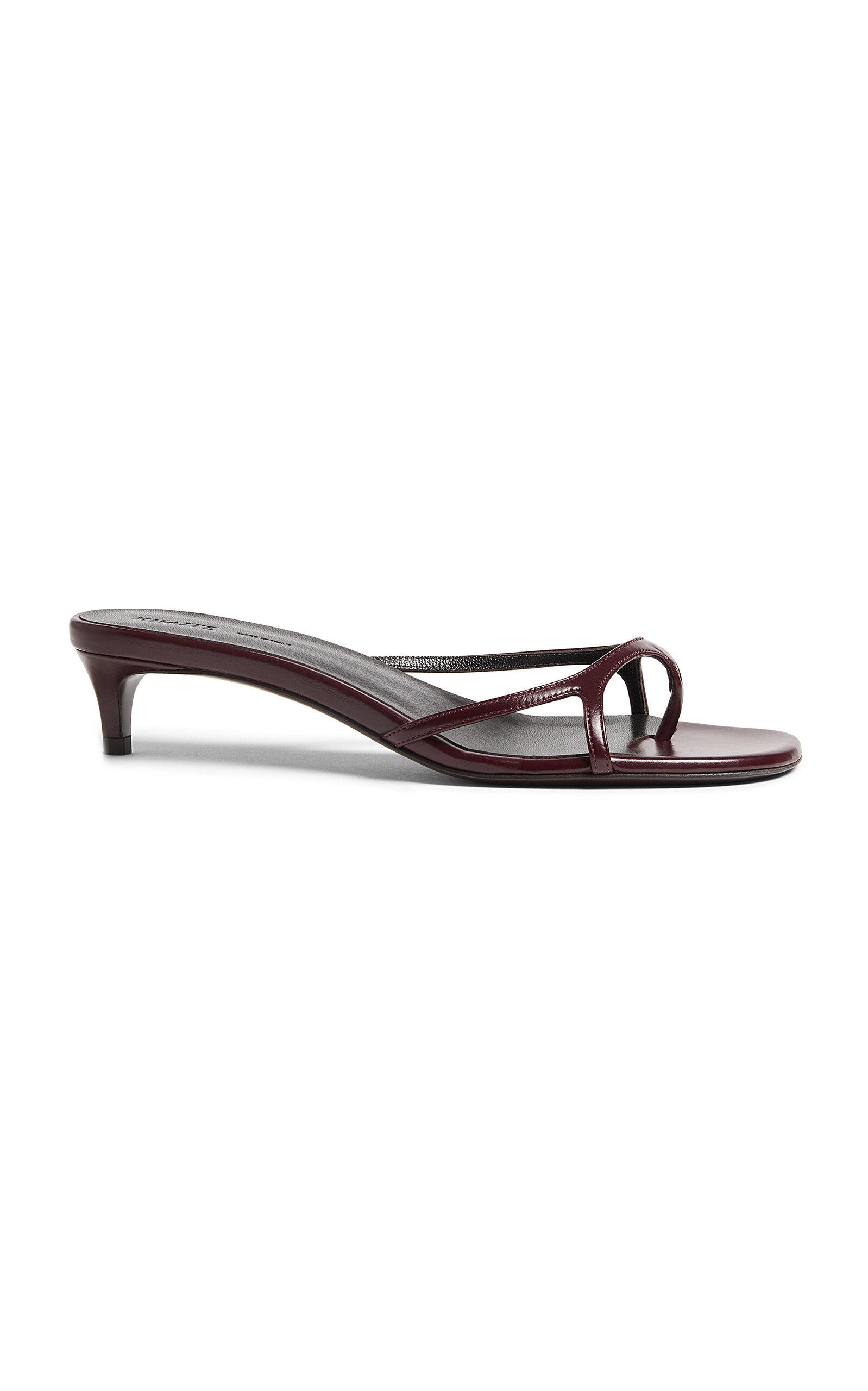 Khaite Mila Leather Heeled Sandal - Moda Operandi by KHAITE