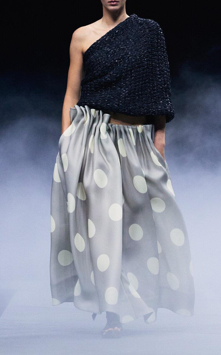 Khaite Riley Gathered Silk Gazar Maxi Skirt - Moda Operandi by KHAITE