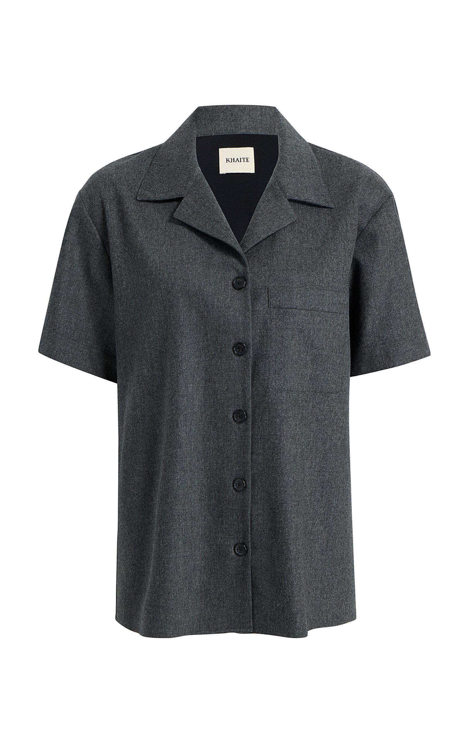 Khaite Riordan Pocket Wool Shirt - Moda Operandi by KHAITE