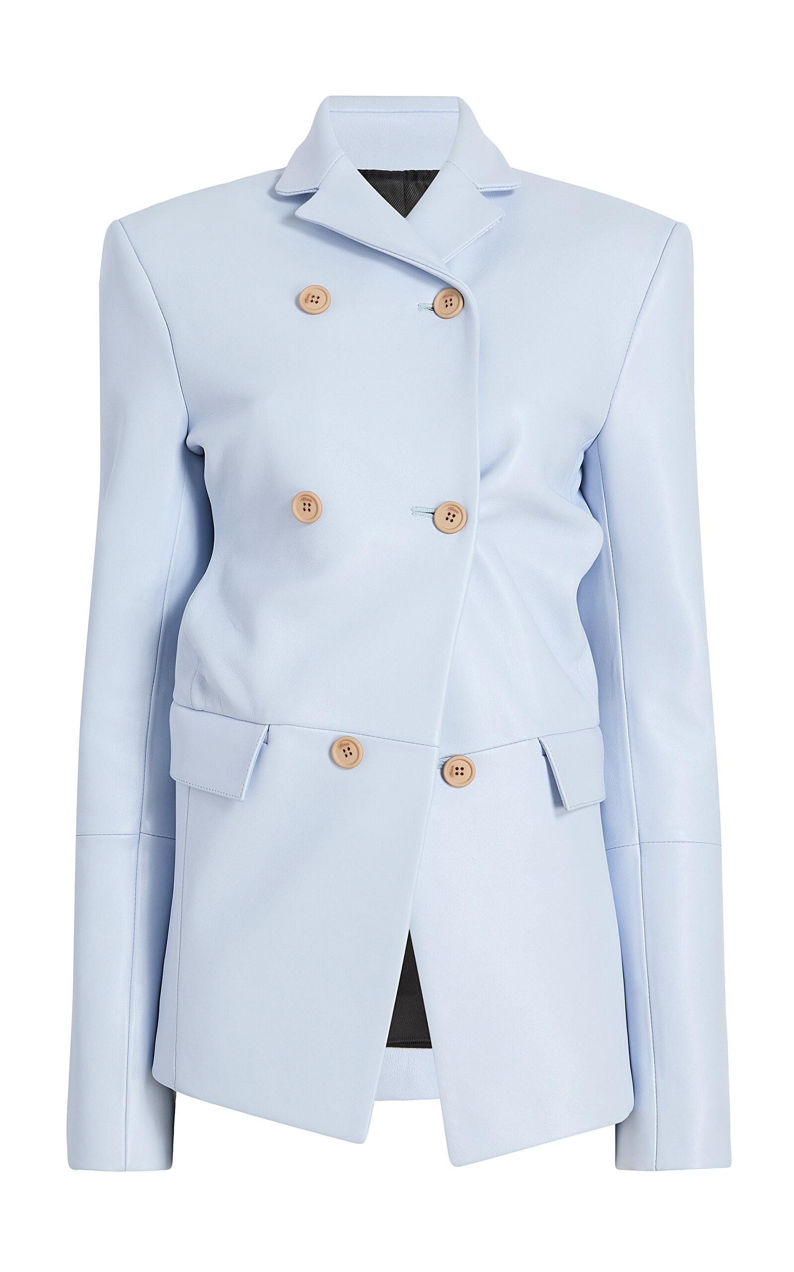 Khaite Rolo Draped Plonge Leather Jacket - Moda Operandi by KHAITE