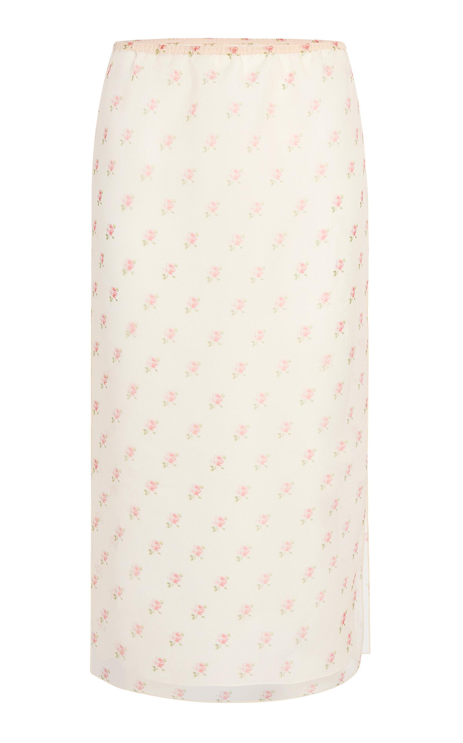 Khaite Sydni Floral-Printed Silk Organza Midi Skirt - Moda Operandi by KHAITE