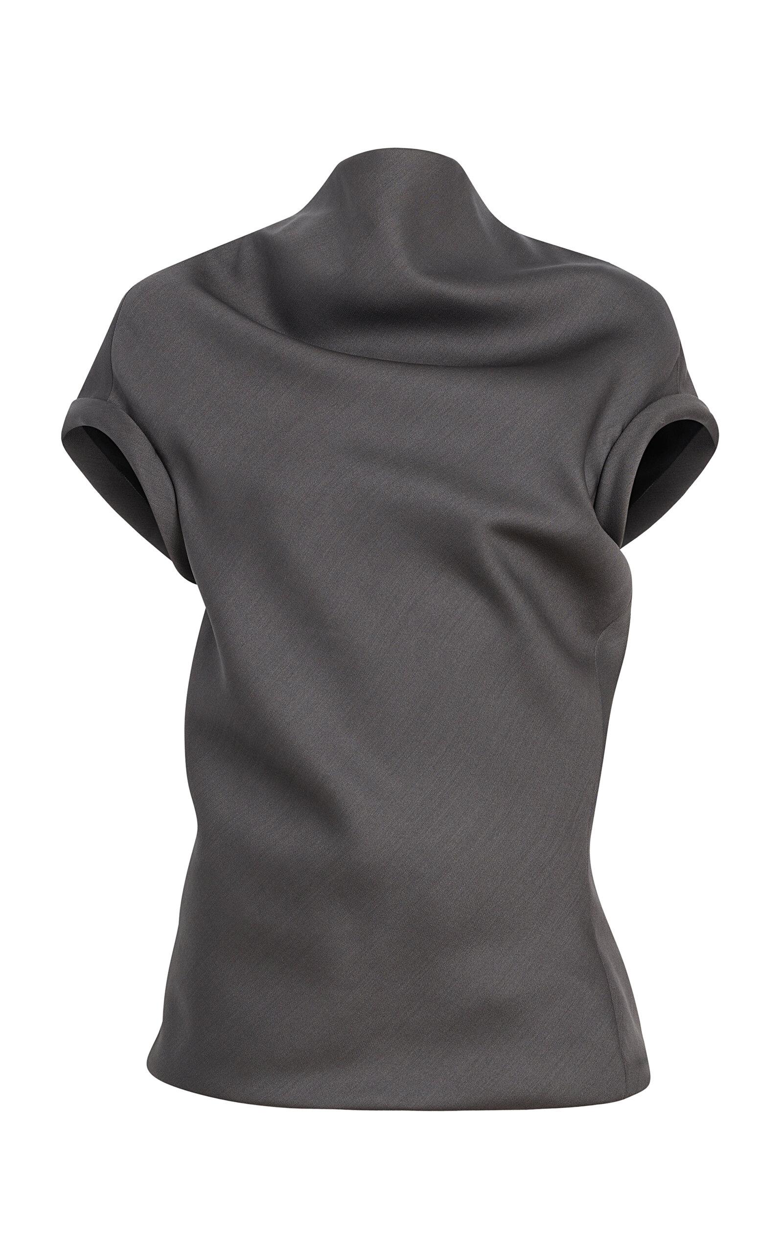 Khaite Tandie Draped Wool-Silk Cady Top - Moda Operandi by KHAITE