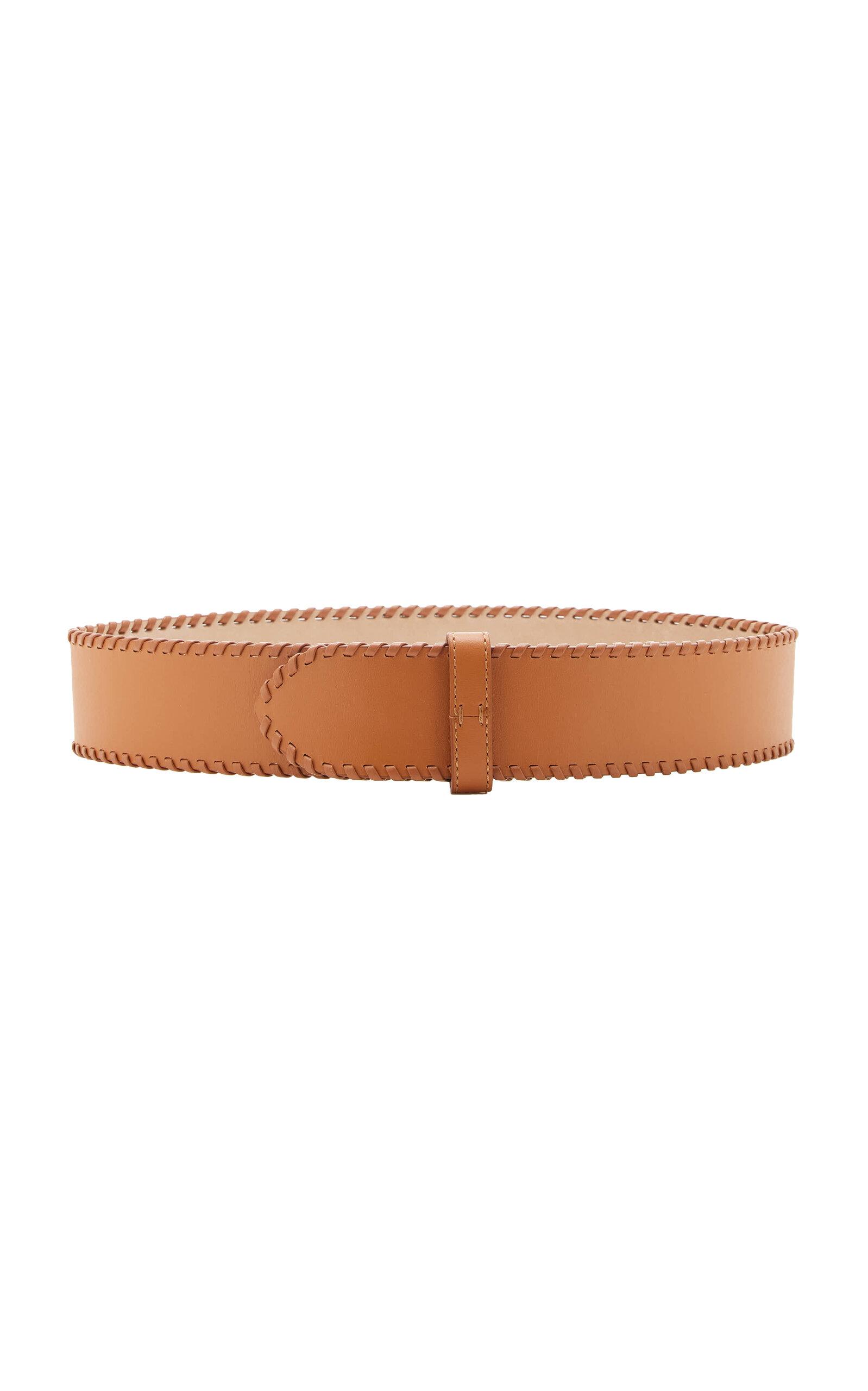 Khaite Theo Whipstitch Leather Belt - Moda Operandi by KHAITE