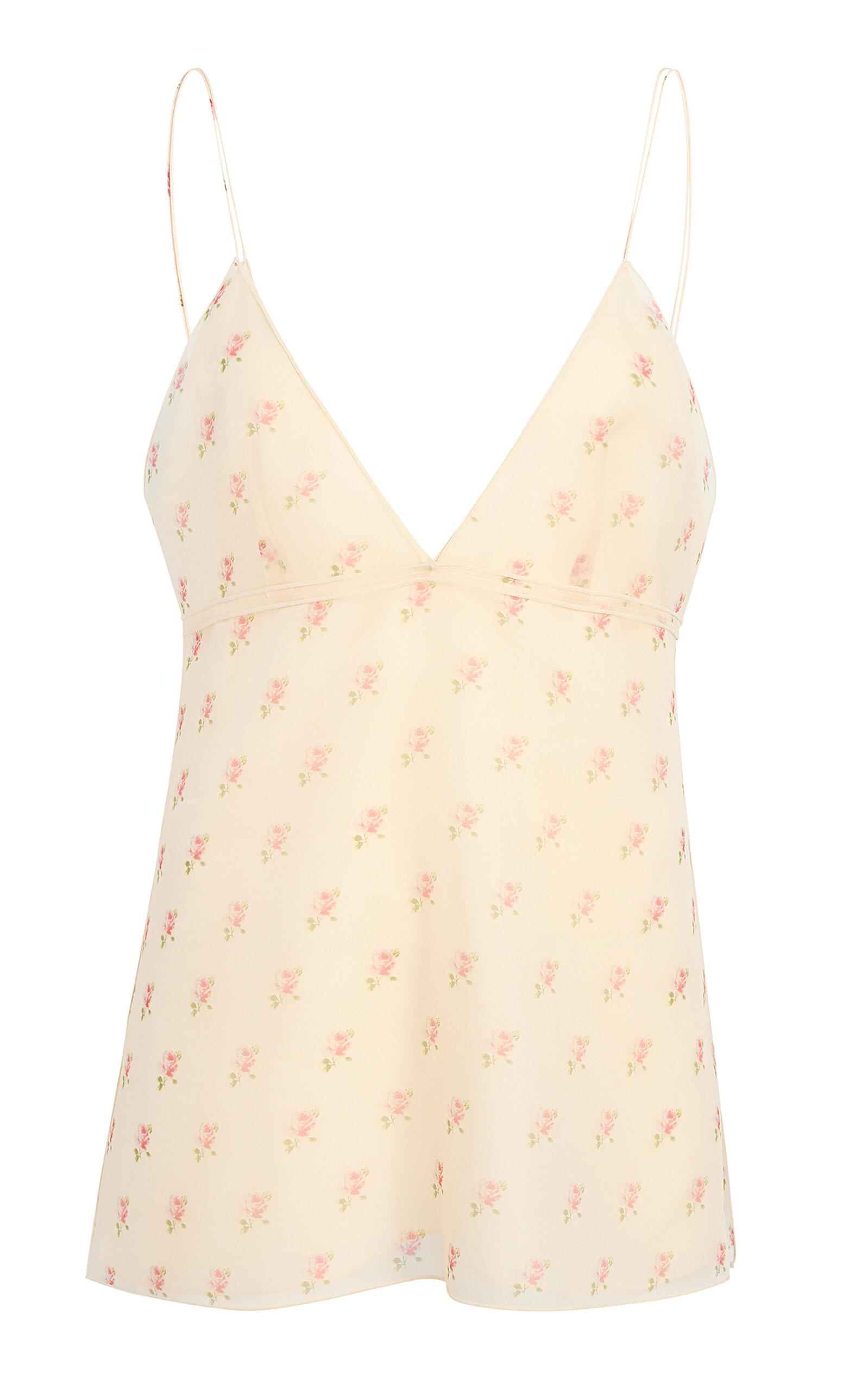 Khaite Timy Floral-Printedilk Organza Camisole Top - Moda Operandi by KHAITE