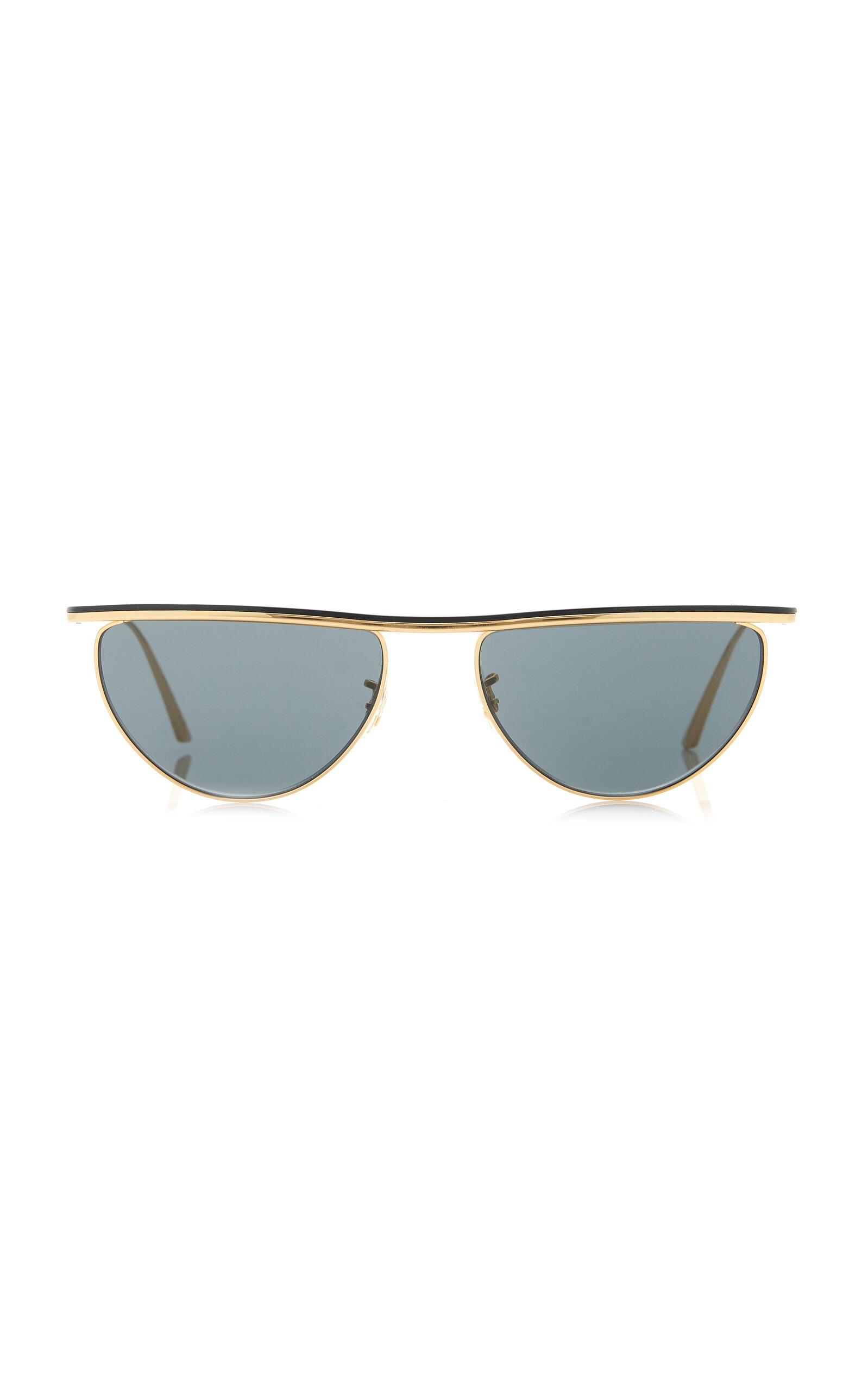 Khaite - x Oliver Peoples 1984C D-Frame Metal Sunglasses - Black - - Moda Operandi by KHAITE