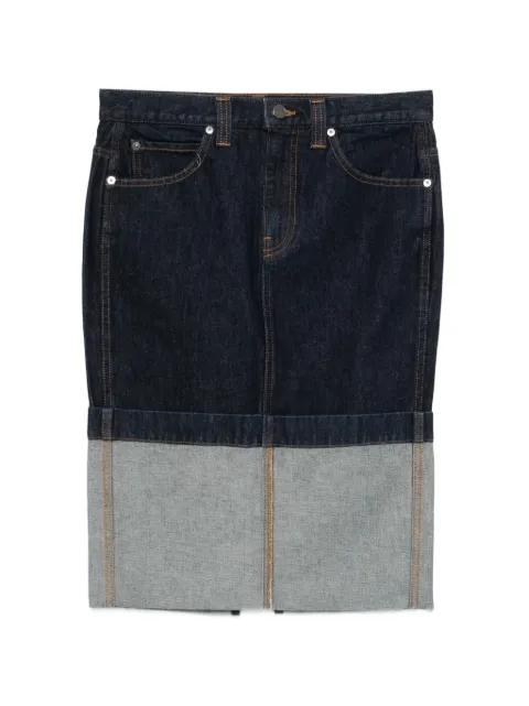 Kilian two-tone denim midi skirt by KHAITE