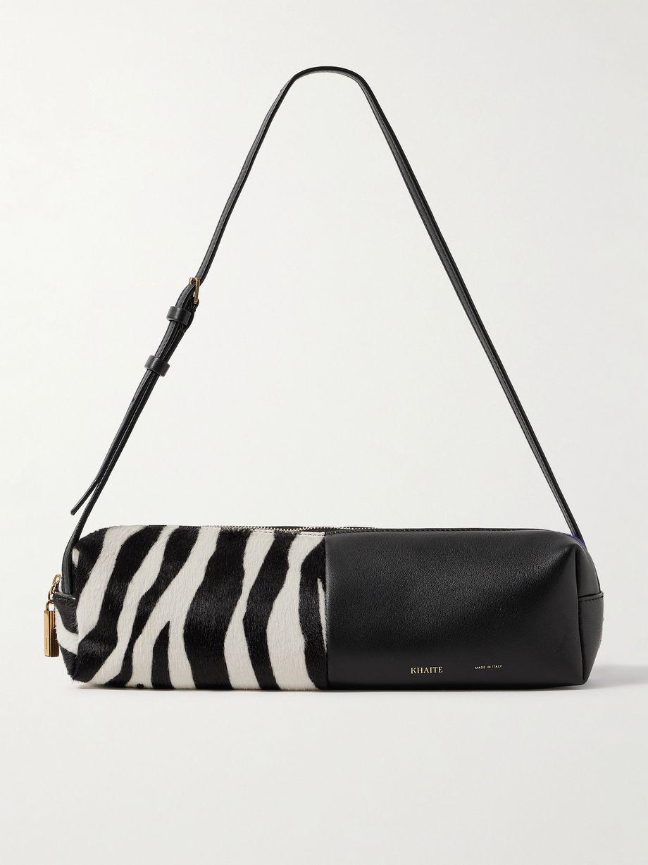 Kye zebra-print calf hair and leather shoulder bag by KHAITE