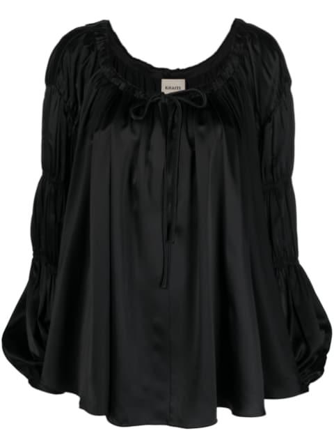 Lenny scoop-neck silk blouse by KHAITE