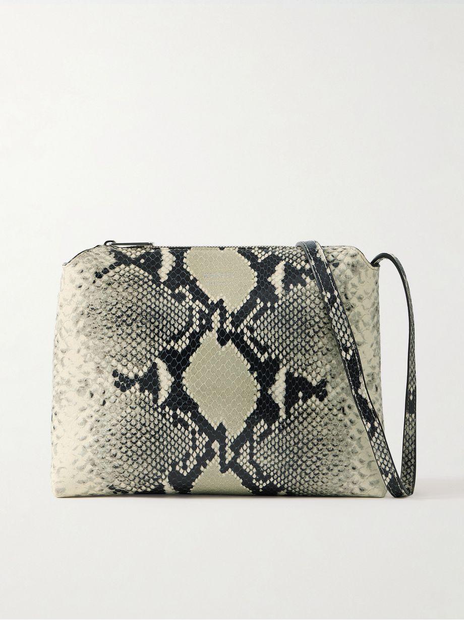 Lina medium snake-effect leather shoulder bag by KHAITE
