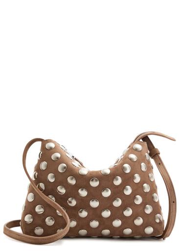 Lina medium studded suede cross-body bag by KHAITE