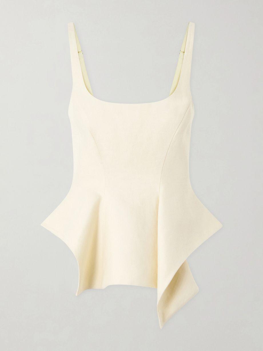 Loa linen peplum top by KHAITE