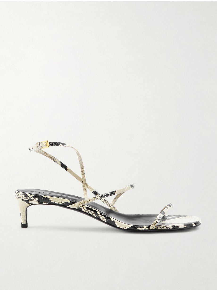 Loop snake-effect leather sandals by KHAITE