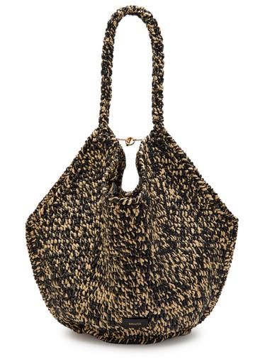 Lotus medium raffia tote bag by KHAITE