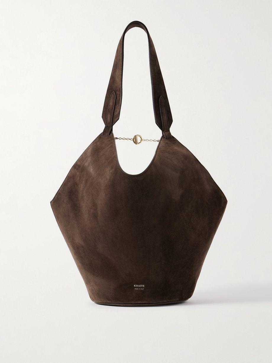 Lotus small suede tote by KHAITE